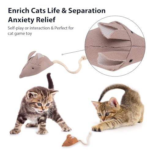 Catnip Mice Cat Toys, 6 Pcs Interactive Fabric Mouse Toys for Indoor Cats | Handcrafted,Durable Soft,Catnip & Silvervine Blend,Interactive Play,Encourages Chasing, Chewing,Kitty Exercise and Fetch Toy - size: Small
