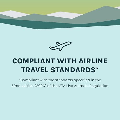 SportPet Airline Compliant MEDIUM 24.25" Travel Dog Kennel-Durable Plastic Airline Pet Carrier w/Removable Wheels & Food Bowls, Collapsible Indoor/Outdoor Dog Kennel, Dogs up to 23"L & 15"H-Cream/Gray - color: Cream/Gray