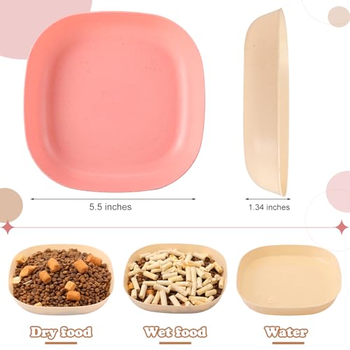 Tioncy 24 Pcs Fatigue Relief Cat Bowl 5.7 Inch Shallow Cat Food Dish Wide and Small Pet Wet Feeding Bowl for Kitten Short Legged Kitten Ferrets Feral Small Animals(Pink, Beige,Classic) - color: Pink, Beige, style: Classic