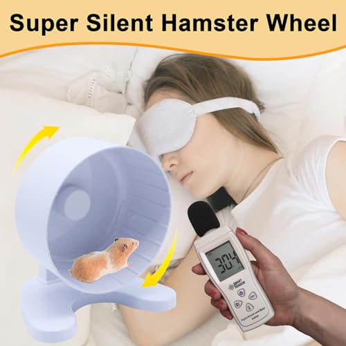 Hamster Wheel, 6.5" Super-Silent Exercise Wheels, Dual-Bearings Quiet Spinner Running Wheels, 3 Installation Methods, Fits Any Hamster Cage, Hamsters Toy for Dwarf Hamsters, Gerbils, and Small Pets. - color: White, size: Small