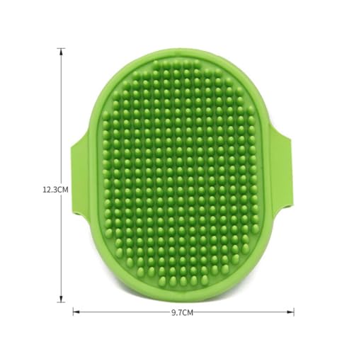 Pet Bath Brush with Massage Bristles,Grooming Tool for Gentle Cleaning and Shedding Removal on Cats and Dogs,Comfortable Handheld Design for Bath Time(Green)