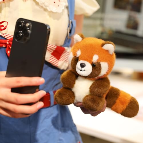 Ditucu Palm-Sized Red Panda Stuffed Animals Cute Soft Plush Doll Small Plushies Toys Gifts for Kids Orange 5 inch - style: Red Panda