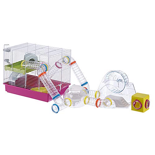 Ferplast Laura Small Hamster Cage | Fun & Interactive Cage Measures 18.11L x 11.61W x 14.8H & Includes All Accessories - style: Laura Hamster Cage