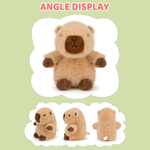 PEACH CAT Capybara Plush Cute Capibara Stuffed Animal Small Plushies Toys Gifts for Kids Brown (Squeaky) - style: Capybara