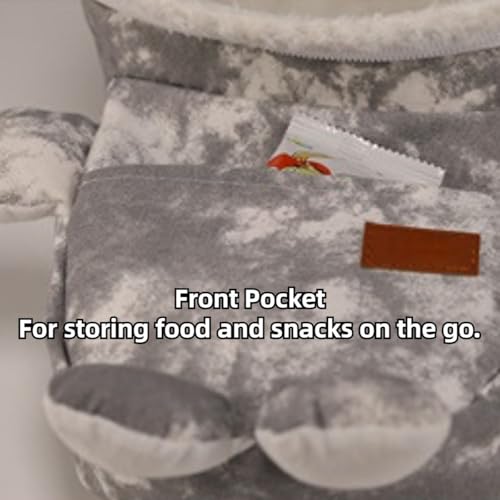 Sugar Glider Travel Pouch Gerbil Hedgehog Portable Travel Carrier Outdoor Hangbag Grey Squirrel Rat Carrier for Small Animal (Grey,Small)