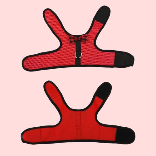Hypeety Bunny Kitten Harness No Pull Cat Leash Stylish Vest Harness for Small Animal Adjustable Soft Breathable Walking Harness Set (RED, S) - color: Red, size: S