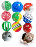 10-Pack Ferret Bell Ball Toys, Non-Toxic PP, Hollow Chew Play | Smooth Edges, Chew-Resistant Build, Boredom Reduction