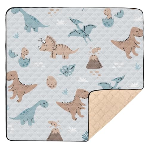 Baby Play Mat Dinosaurs Cartoon Eggs Volcanoes 50 x 50 Playpen Mat Baby Play Mats for Floor Play Gym Crawling Mat Non-Slip Cushioned Baby Playmat for Infants, Babies, Toddlers - color: multi 18