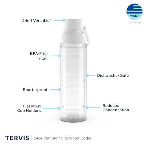 Tervis 24oz Tritan Water Bottle | Disney - Mickey Mouse Model | Made in USA, Leakproof, Double-wall Insulated, Shatterproof, BPA-Free, Dishwasher Safe, Fits Most Cupholders, Gifts under $35 - color: Clear, size: 24oz - 1pk