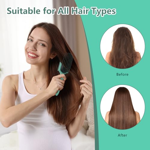 Curl Defining Brush, Curly Hair Brush, Slick Back Hair Brush, For Combing and Shaping Curls in All Hairstyles to Reduce Pulling (Green) - color: Green