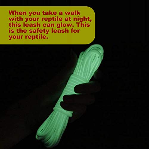 Adjustable Reptile Training Lead Harness Leash Nylon Rope for Lizard Crested Gecko Chameleon Guinea Pig Ferrets Hamster Rats (Fluorescence) - color: Fluorescence