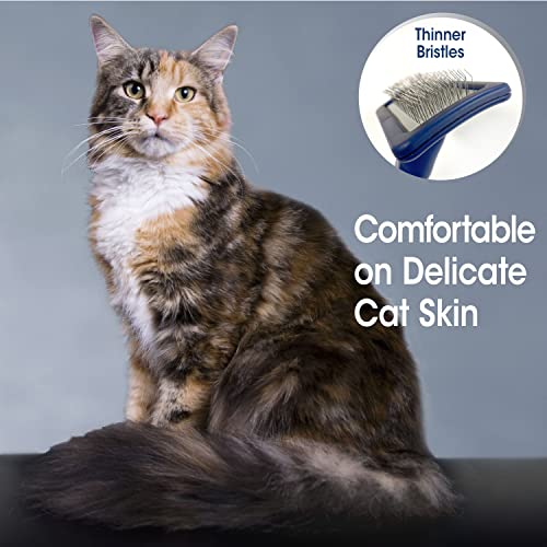 Four Paws Magic Coat Professional Series Grooming Essentials - Trimmers, Nail Clippers, and Brushes for Pets | Cat de-shedding brush, removes loose hair, smoothes coat, designed with a curved head, ergonomic handle