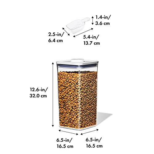 OXO Good Grips Pet Food Container 6.0 Qt | Clear | Airtight Seal | With Half Cup Scoop | Pack of 4 - color: White, size: Pet POP 6.0 Qt (Pack of 4)