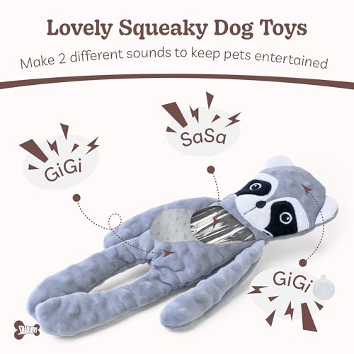 SHARLOVY No Stuffing Dog Toys 5 Pack, Crinkle Interactive Dogs Toy for Boredom, Puppy Toys for Teething to Keep Them Busy, Cute Squeaky Dogs Toy for Small, Medium, and Large Breed | Puppy Toys for Teething to Keep Them Busy, Cute Squeaky Dogs Toy for Smal