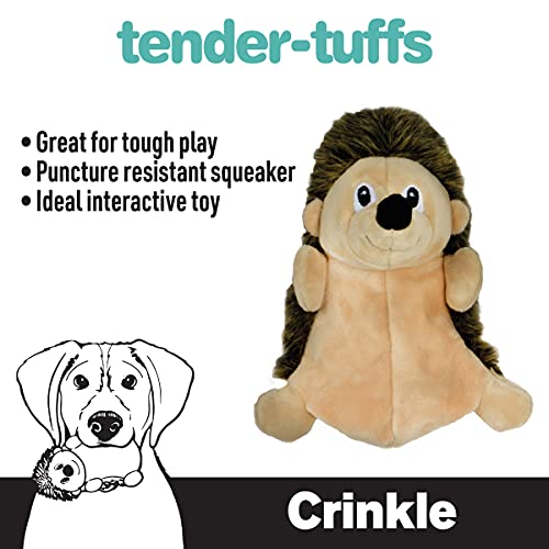 SmartPetLove Snuggle Puppy Tender-Tuffs Crinkle - Large Tough Plush Stuffed Hedgehog Animal Dog Toy with Puncture Resistant Squeaker and Super Strong Seams - style: Hedgehog