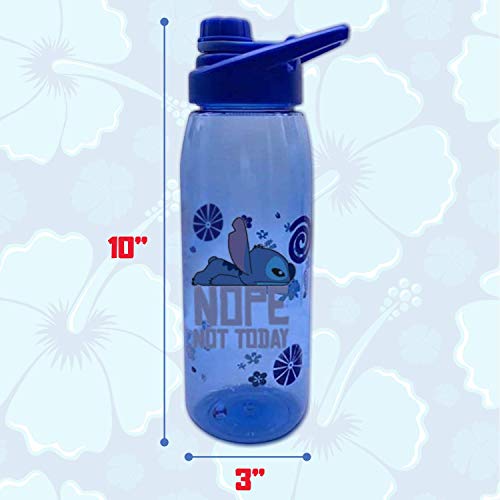 Silver Buffalo Disney Lilo and Stitch Nope Lazy Quote, Water Bottle, 28oz | Not Today, Includes Screw-On Lid, 0.83 Liters - color: Lilo and Stitch Nope Not Today, size: 28 Ounces