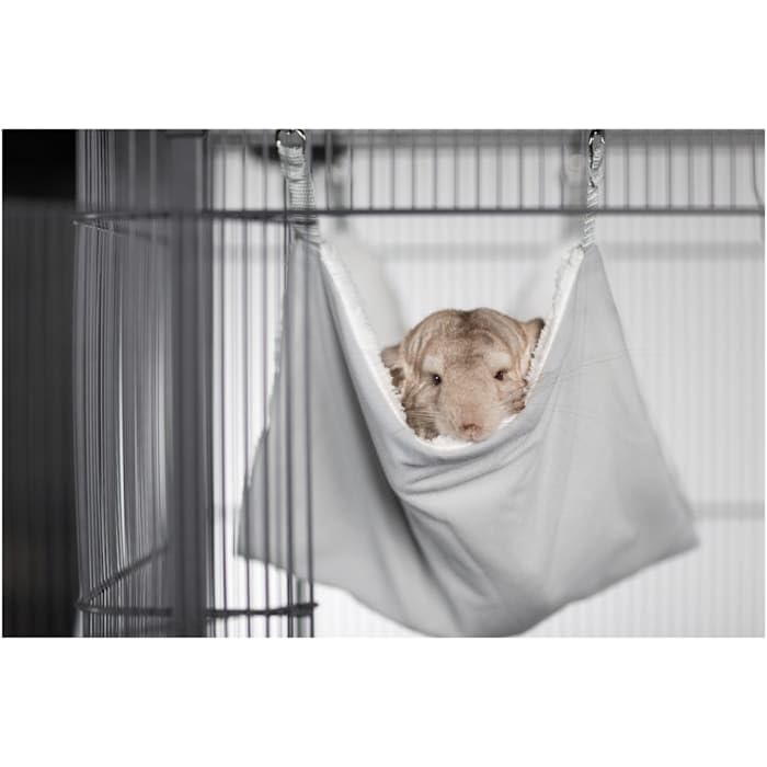 Prevue Pet Products Replacement Hammock - Cat Accessories for Cages, Hanging Bed, Soft & Comfortable with Metal Clips for Hanging, for Guinea Pigs, Rats, Ferrets, Chinchillas, & Small Animals - Gray