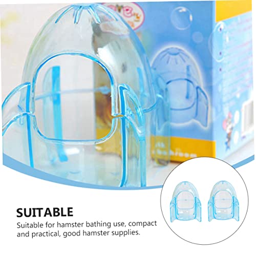 BESPORTBLE 2pcs Sturdy Easy- Pet Hamster Bathtub Small Animal Grooming Quality Plastic Fashionable Design Random Color