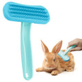 1Pcs Rabbit Bunny Soft Brush, Practical Brush for Rabbits Grooming, Soft Silicone Small Animal Massage Comb, Bunny Grooming Kit Supplies Suitable for Cats Puppies & Other Pets(Blue) - color: 1pc-blue