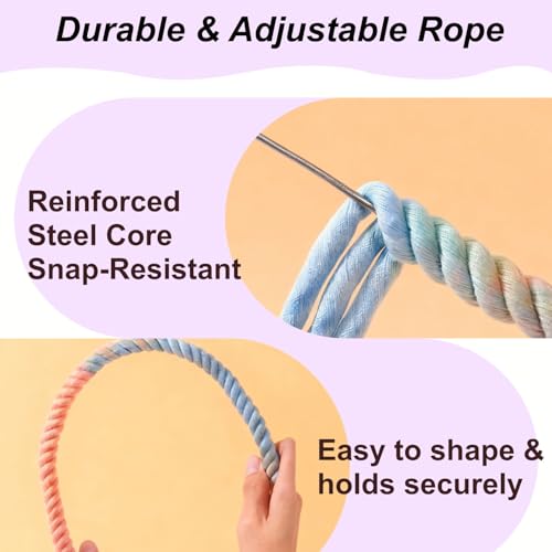 31.5" Bendable Bird Perch Cotton Rope Rainbow Bird Toy Twistable Ladder Swing Chewable Gym for Parakeets Cockatiels Conures Lovebirds