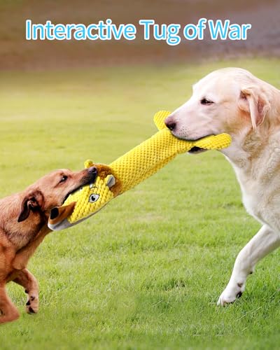 Dog Toys, Squeaky Plush No Stuffing Crinkle Dog Toy for Small Medium Large Dogs, Interactive Puppy Teething Water Bottle Dog Chew Toy (Lion) - style: Lion