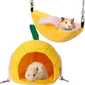 Jetec 2 Pcs Hamster Hammock Hanging Bed for Small Pets | Bed for Hamster Guinea Pig Rat Chinchilla, Banana Pineapple Hanging Nest, Sleep Play Hideout in Small Pet Cage - color: Yellow