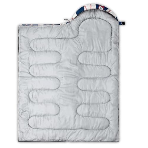 QOOMO Camping Sleeping Bags,3 Season Warm & Cool Weather,Lightweight,Waterproof Sleeping Bags for Adults & Kids,Traveling,and Outdoors,Camping Gear Equipment - color: Baseball 8