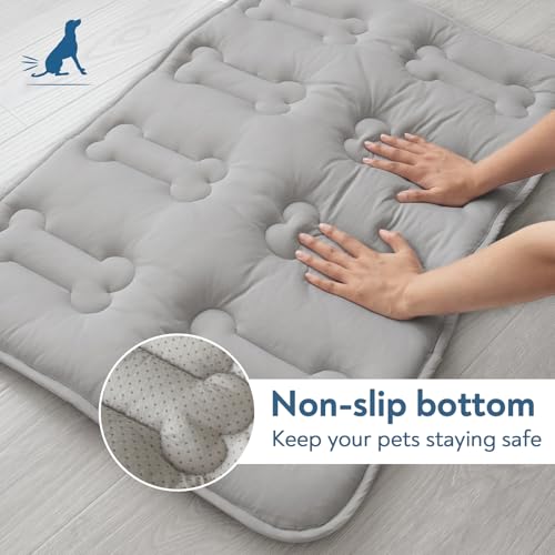 Summer Dog Cooling Mat 2 Pack, 42" x 28" Cooling Mat for Dogs Large | Machine Washable, Thickened, Indoor Outdoor Non-slip Dog Mat for Crate, Floor, Sofa, Car, Grey - size: 42 x 28 Inch