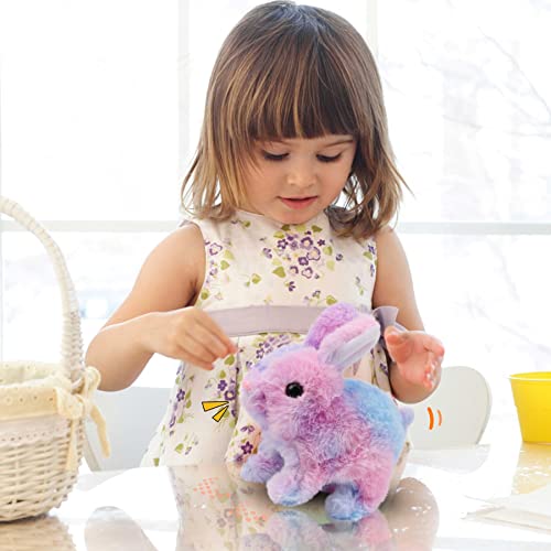 Easfan Pink Jumping Bunny Interactive Talking Plush Toy for Kids | Hopping singing shaking, electronic animated pet, Easter Christmas birthday gift, for girls toddlers - style: Bunny