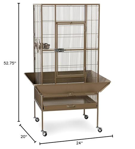 Prevue Pet Products 3352COCO Park Plaza Bird Cage, Coco Brown | Large Brown Steel Bird Cage with Rolling Stand and Perches, Ideal for Cockatiels and Medium Birds - color: Coco Brown