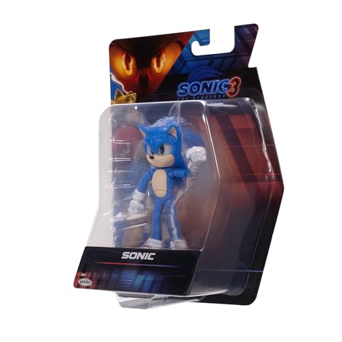 Sonic The Hedgehog 3 Movie Action Figures 5-Inch Collector Toy Figure, Highly Articulated for Boys Girls - Officially Licensed The Hedgehog 3 Movie Product | Sonic The Hedgehog Movie 5 Inch Action Figure Wave 1 - Sonic - color: Sonic