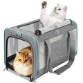 GAPZER Large Cat Carrier Soft, Collapsible Travel Pet Carry Bag, Small Dogs | Large Cats up to 20 lbs+ Maine Coon, Top Load Transport Small Puppy Dog Crate, Chihuahua Mini Dog 10lbs, Sturdy Mesh Grey - color: Grey