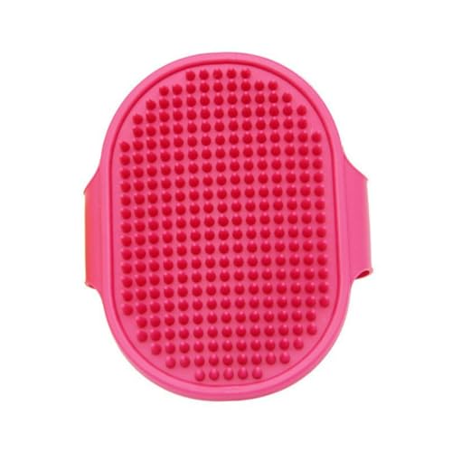 Pet Bath Brush Grooming Glove for Dogs & Cats, Soft Silicone Massage Comb with Gentle Hair Removal, 38g Lightweight Bath Scrubber, Rose Red