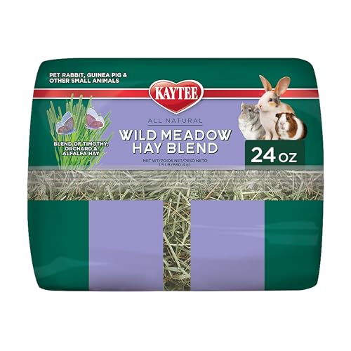 Kaytee All Natural Timothy Hay Wild Meadow Hay Blend for Guinea Pigs, Rabbits & Other Small Animals, 24 Ounce - size: 1.5 Pound (Pack of 1)