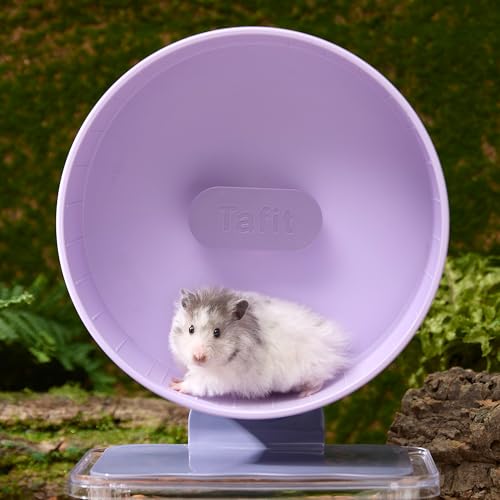 Quiet Hamster Wheel 10.2 Inch Dual-Bearings Silent Small Animals Running Exercise Wheel Height Adjustable for Syrian Hamsters, Gerbils, Rats, or Other Small Pets, Taro Purple - color: Taro Purple, size: 10.2inch
