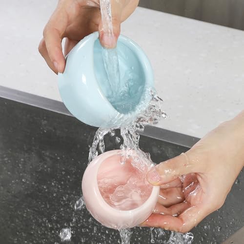 VanEnjoy 4 Pack Medium Hamster Food Bowl Ceramic Guinea Pig Food Dish No Spill Hamster Food and Water Bowl Small Animal Food Bowl for Chinchilla Hedgehog Hamster Gerbil - Pink Blue Yellow and Green - size: 2.95"*2.17"