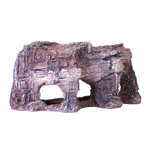 Penn-Plax Grotto Natural Cliff Rock-Scape Cave Hide Out – Terrarium and Aquarium Décor for Reptiles, Amphibians, Fish, and Other Small Animals – Medium Size (RR700)