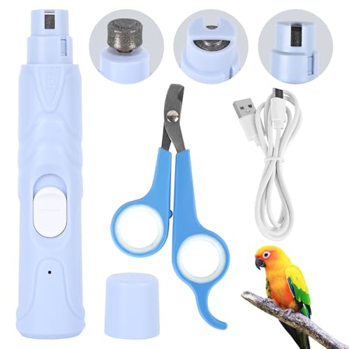 Bird Nail Grinder with Nail Clippers and Nail File for Parrots | Automated Bird Beak Grinder 3-in-1 Nail Care Kit for Parrots Budgies Parakeets Finches and Lovebirds Hamsters Rabbits