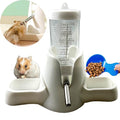 Hamster Water and Food Dispenser Set, Stand Water Bottle Holder Food the Bowl for Dwarf Hamsters Small Guinea Pigs Gerbil Hedgehog Small Animals Hamster Cage Accessories, Mini Pets Stuff (Blue, 80 ml)