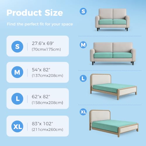 Lekereise Cooling Mat for Dogs - Self-Dog Cooling Mat Indoor, Pressure-Activated Cold Blanket for Sofa, Floor & Car, Crate, 62'' x 82'', Green - size: L( 62"x 82"x 0.79")