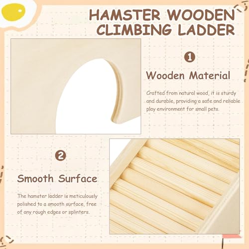 BreezeHug 4 Pcs Hamster Cage Accessories Hamster Platform Hideout Wooden Tunnel Ladder Playhouse Game Climbing Toy with Platform for Pets Dwarf Syrian Mice Degus Gerbils Squirrel(Log Cabin) - style: Log Cabin