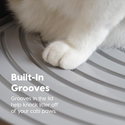 IRIS USA Large Top Entry Cat Litter Box, Hooded Privacy, Black/Gray | Dog-Free Zone, Mess Containment System, Protected Interior, Secure Lid Access, Reduced Tracking, Odor Trapping - color: Black, style: Top Entry