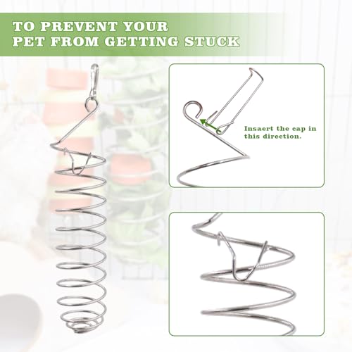 2 Pack Rat Feeding Accessories for Cage, Stainless Steel Fruit Fork and Spiral Vegetable Holder, Cage Accessories for Mouse, Hamster, Chinchilla, Rabbit and Other Small Animals