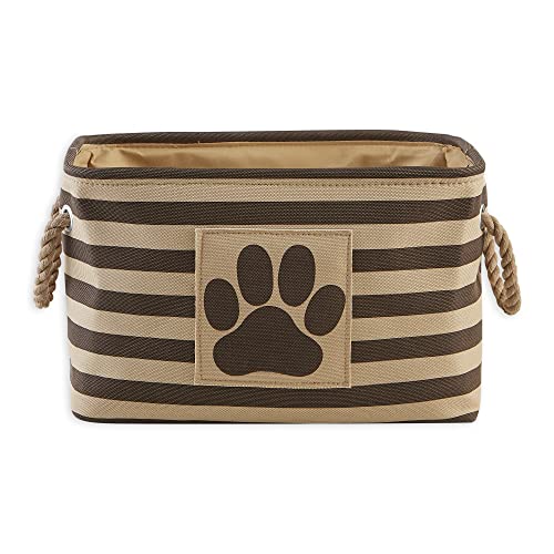 Bone Dry Pet Storage Collection Striped Paw Patch Bin, Small Rectangle, Brown - color: Brown, size: Small Rectangle