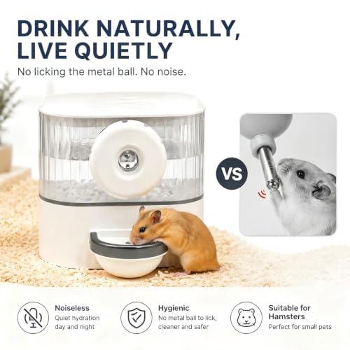 No Drip Hanging Automatic Rabbit Water Dispenser 650ml, Top Refill Pet Water Bowl Bottle BPA Free for Bunny, Guinea Pig, Ferret, Chinchilla,Squirrel,Hamster,Puppy Kitten, Other Small Animals