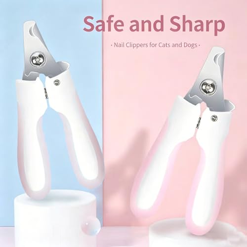 Cat Nail Clippers for Small Pets, Professional Stainless Steel Pet Nail Trimmer with Safety Guard, Sharp Dog & Cat Nail Clipper for Kittens Puppies Rabbits Small Animals