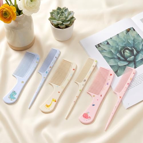 6Pcs Kids Hair Comb Set, Baby Hair Brush for Girls Boys | Cute Hairs Comb Toddler Hairs Comb Mini Comb Rat Tail Hairs Styling for Toddler Child's Hair Travel