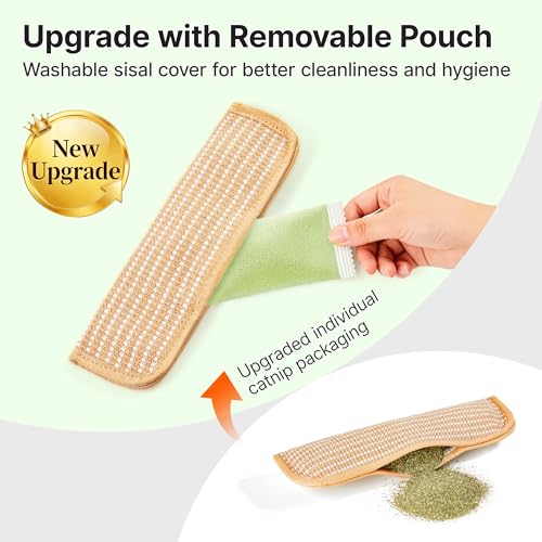 Potaroma Cat Toys Pack of 2 with 6000mg A+ Organic Catnip, Sisal Material | Indoor Kitten Scratching and Kicker Toys, Drives Bored Cats Crazy with Fun Interactive Chew