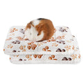 Amakunft 2 Pcs Guinea Pig Bed Mat Washable, Rabbit Winter Bed Pad for Indoor, Warm Small Animal Bed Mattres, Fleece Sleeping Pad for Bunny, Rat, Hedgehog, Sugar Glider, Chinchilla (Paw, Medium) - size: Medium
