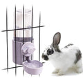 17oz Rabbit Water Bottle, Pet Cage Suspended Dispenser, Hanging Automatic Small Pet Water Bowl for Bunny Cat Ferret - color: Purple